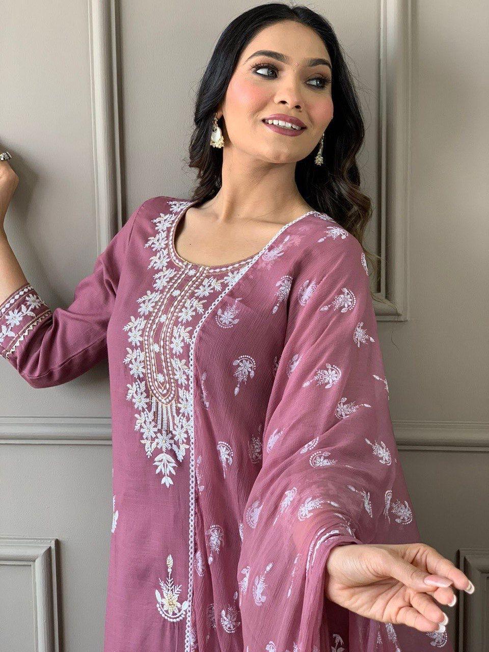 Shakira Printed Kurta, Trouser/Pant & Dupatta Set - TheGooBuy