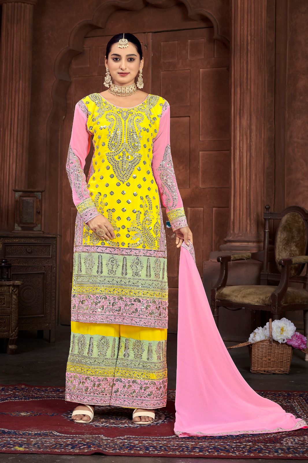 Party Wear Look Fancy Top-Dupatta and Fully Stitched Sharara*