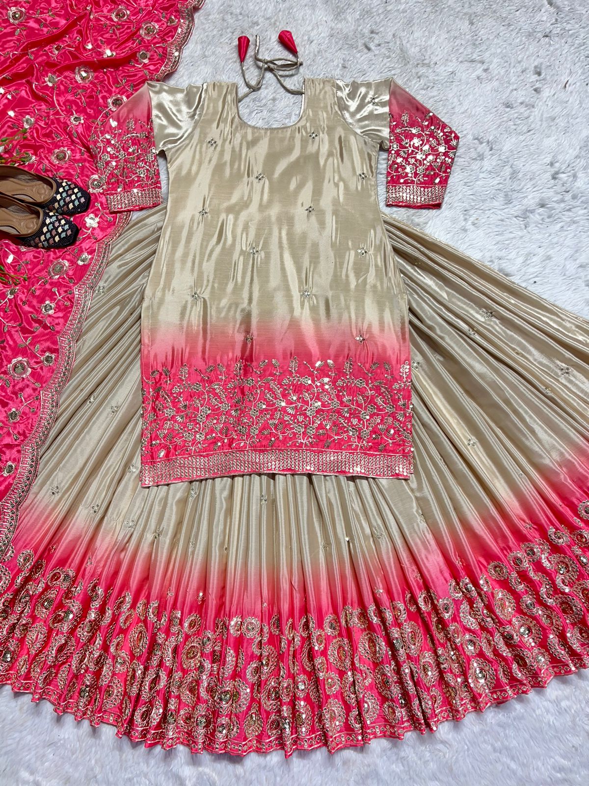 Pink and Gold Lehenga