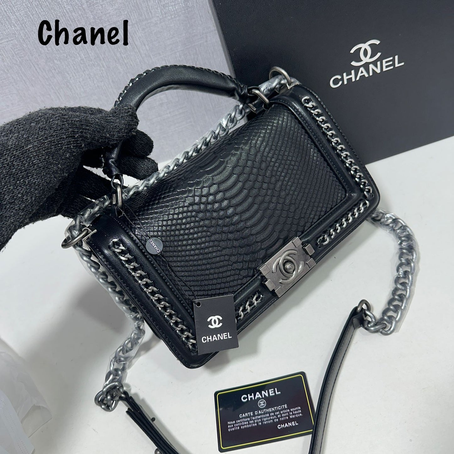 CHANEL Boy Top Handle Bag