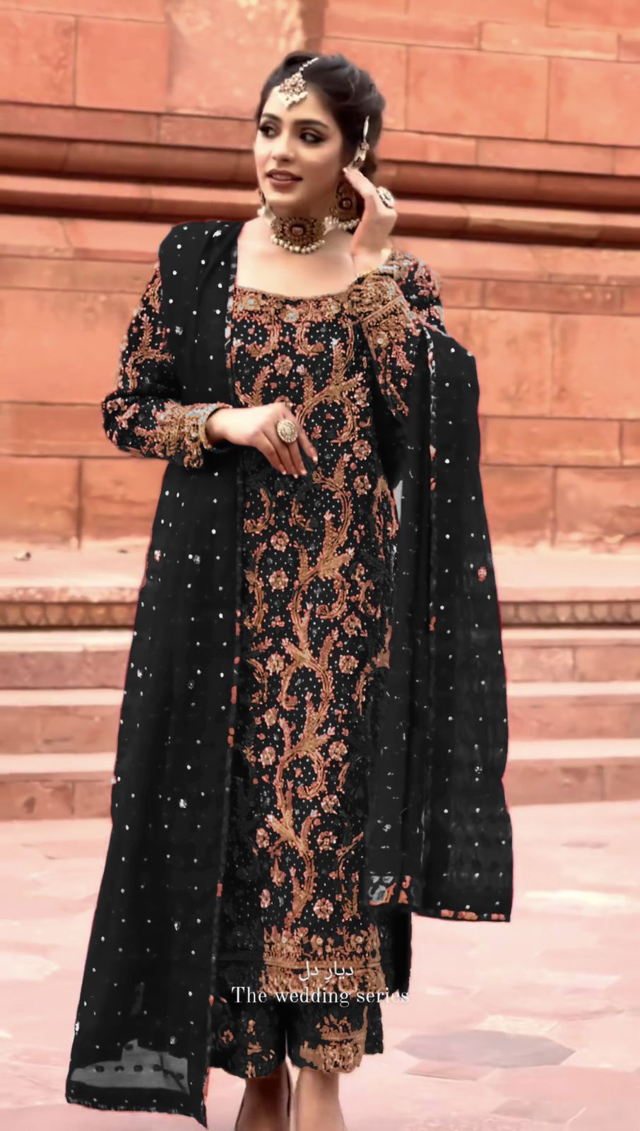 Latest heavy pakistani suits 119 Black