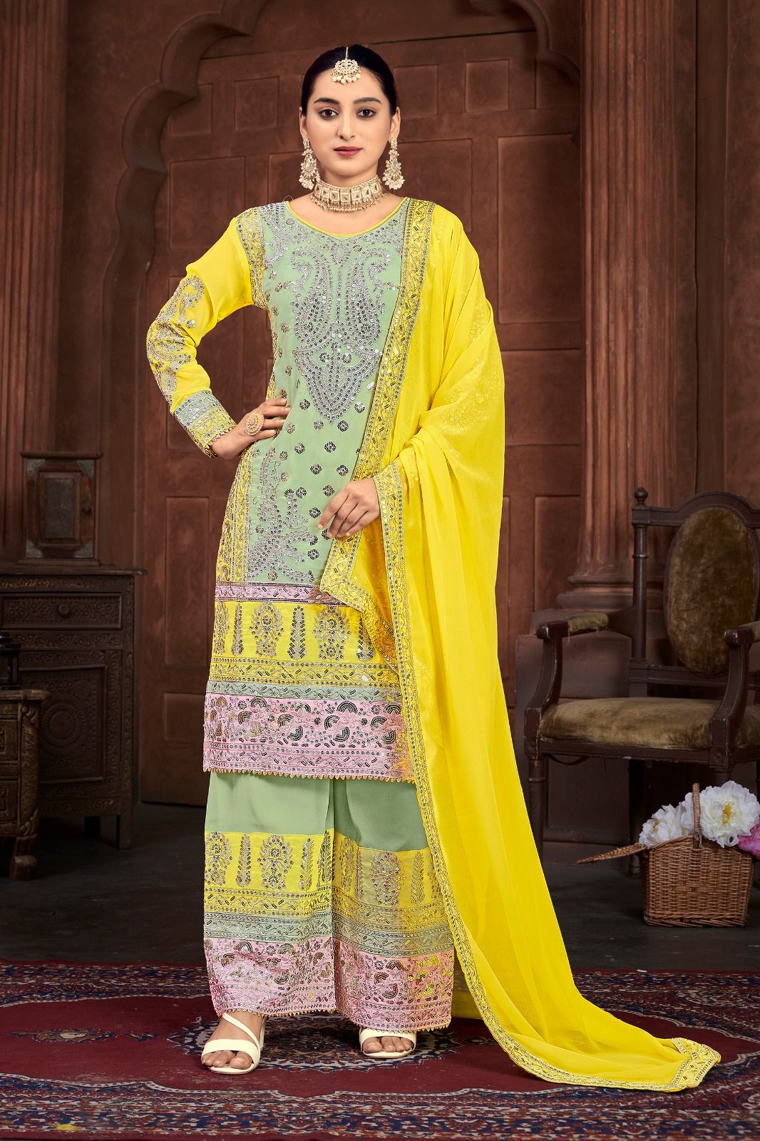 Party Wear Look Fancy Top-Dupatta and Fully Stitched Sharara*