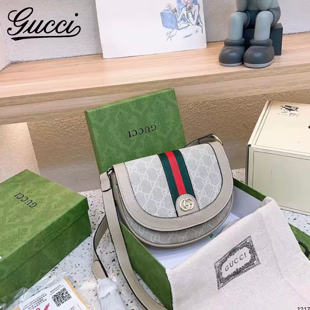 GUCCI OPHIDIA MINI GG-JACQUARD CROSSBODY BAG