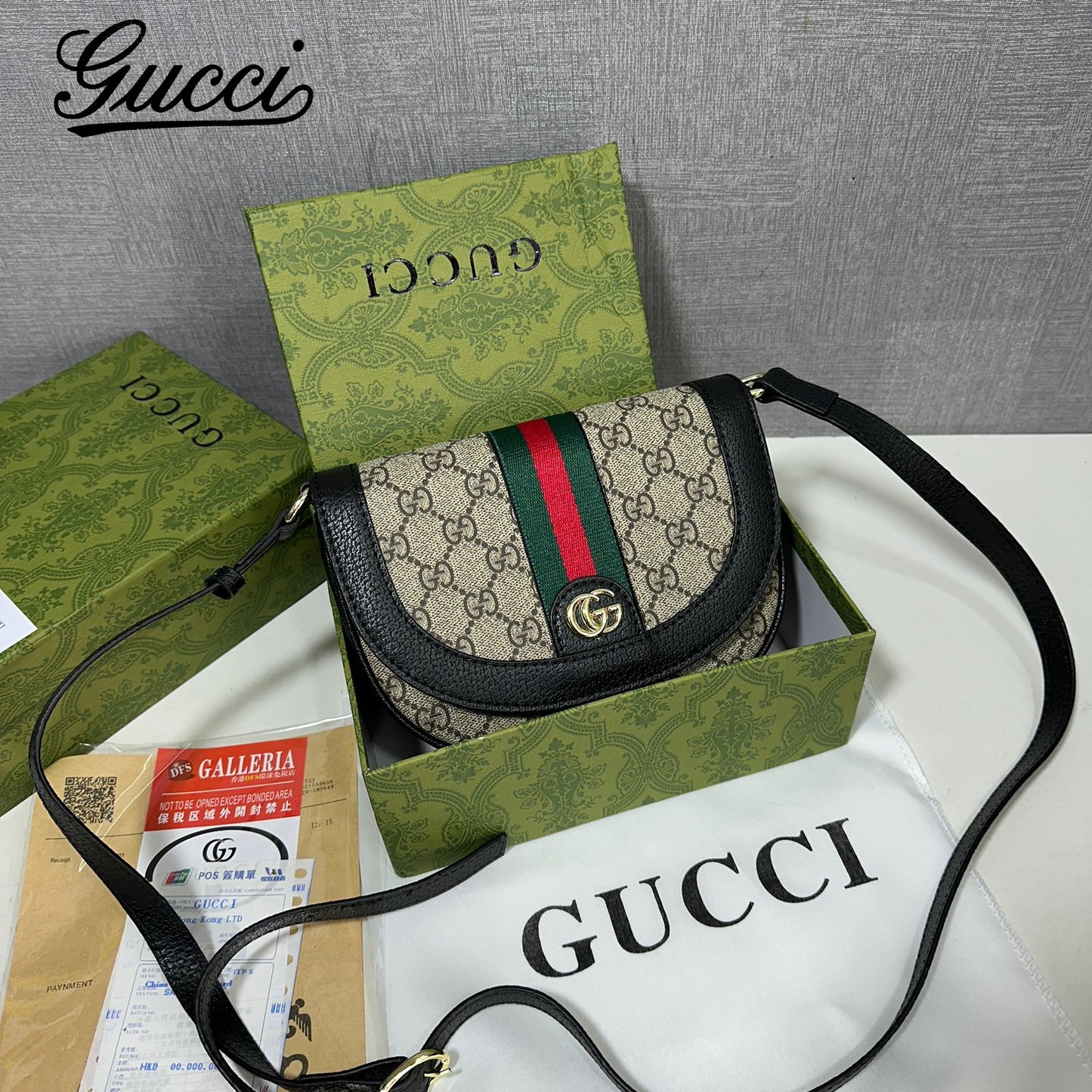 GUCCI OPHIDIA MINI GG-JACQUARD CROSSBODY BAG