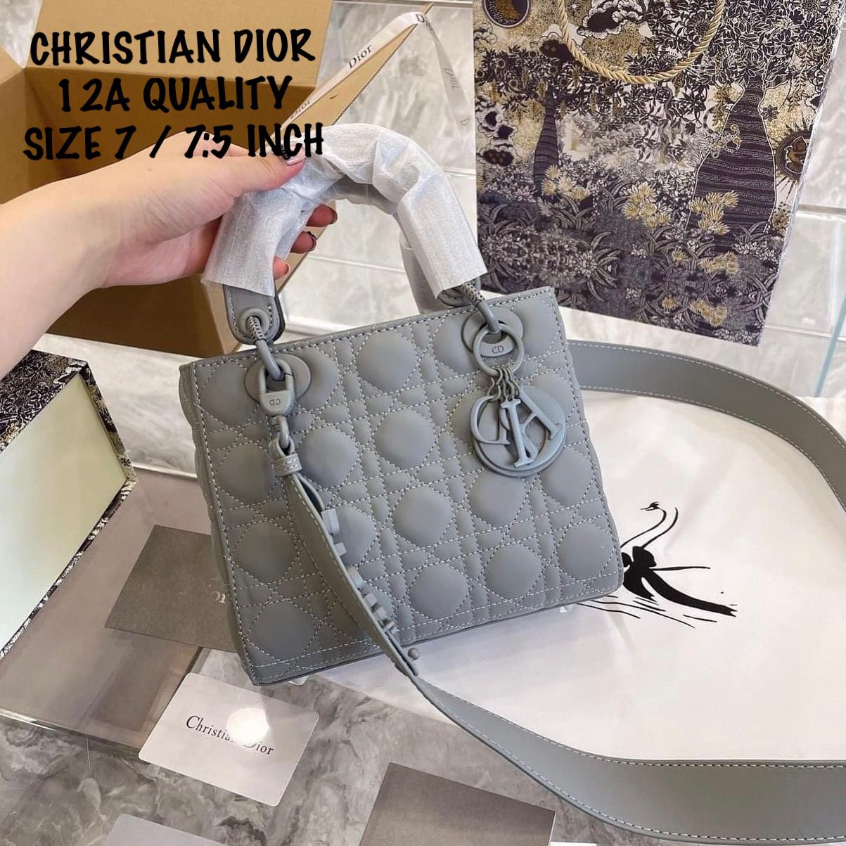 CHRISTIAN DIOR LADY D LITE PATENT BAG