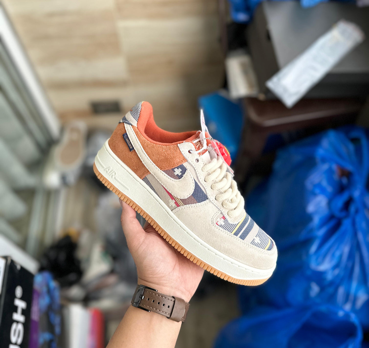 NIKE AIR FORCE 1 OUT SIDE [WHITE BROWN] 1202024