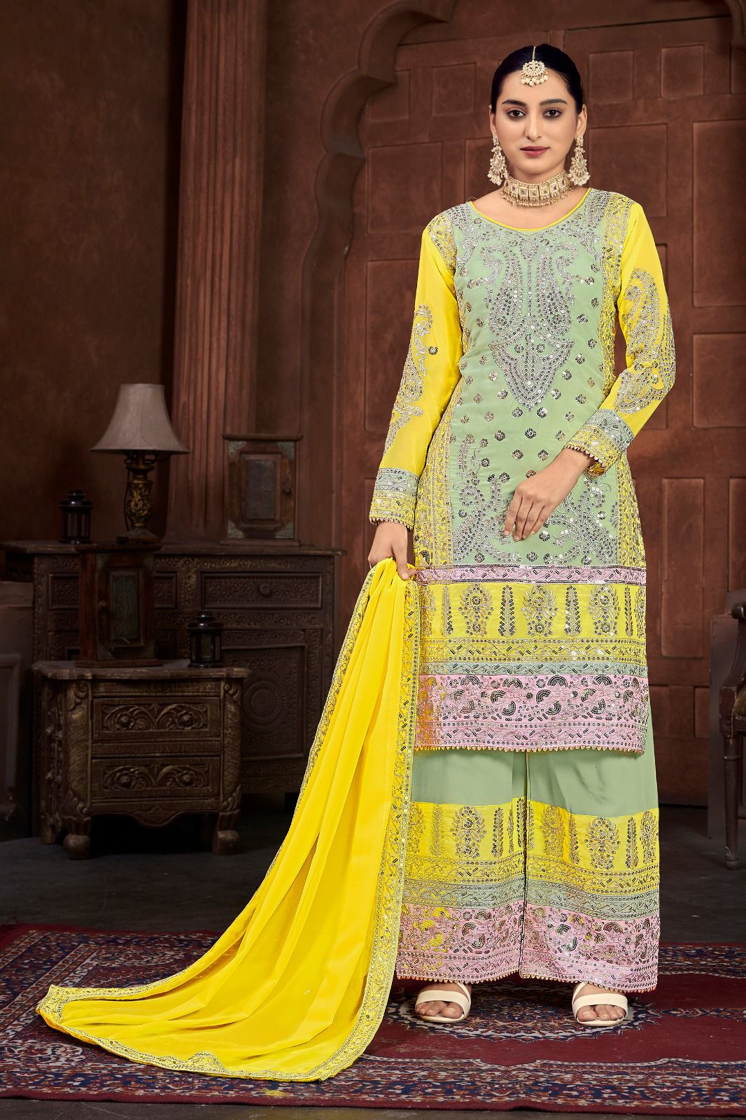 Party Wear Look Fancy Top-Dupatta and Fully Stitched Sharara*