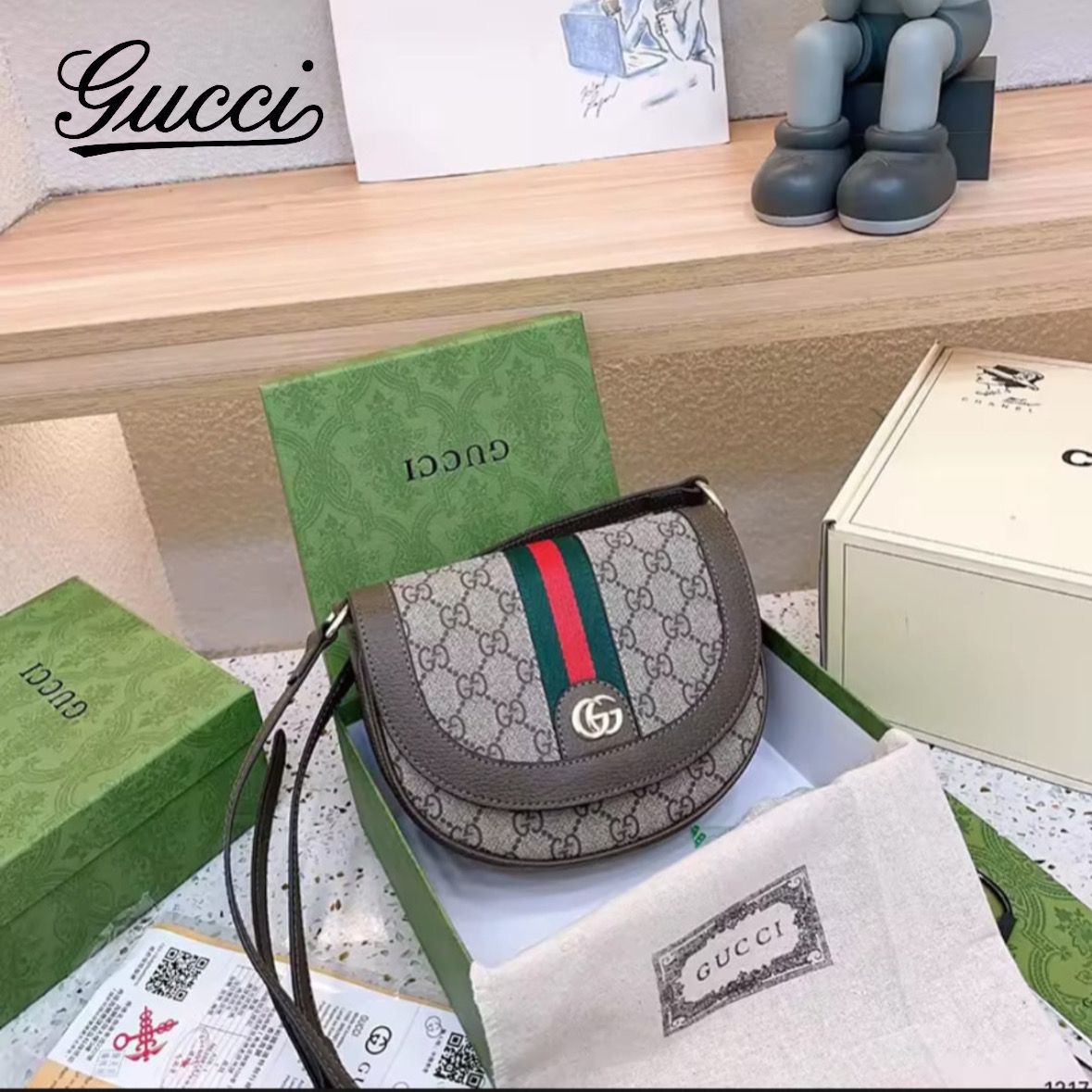 GUCCI OPHIDIA MINI GG-JACQUARD CROSSBODY BAG