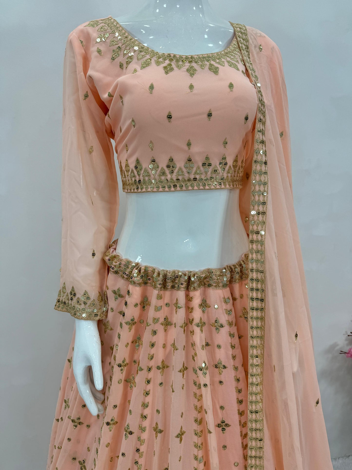 Designer Heavy Mono Silk Embroidery Work Lehenga Choli With Dupatta