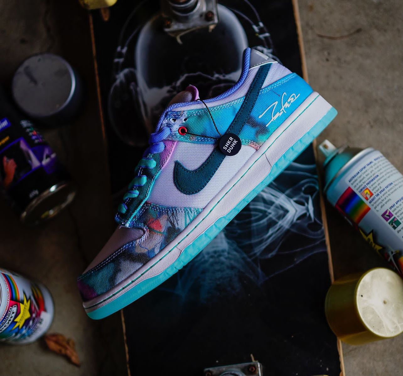 Futura Laboratories x Nike SB Dunk Low ‘Bleached Aqua