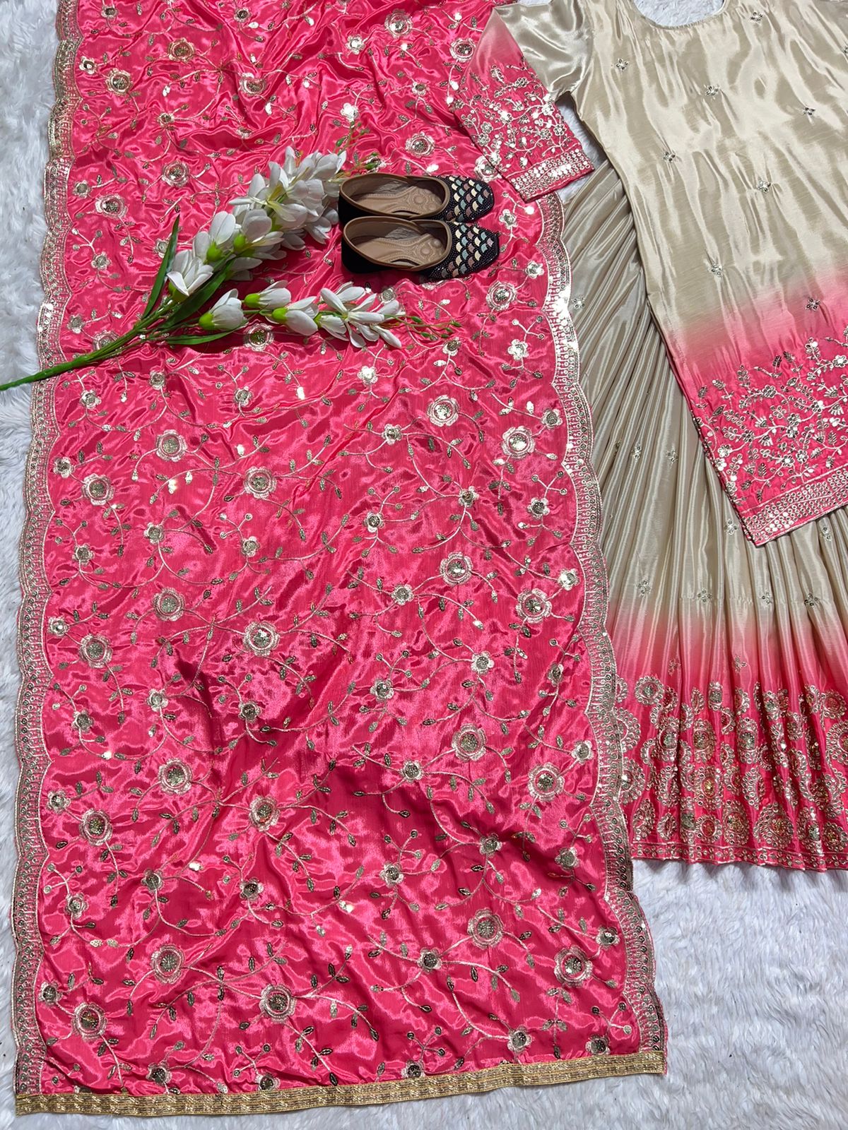 Pink and Gold Lehenga