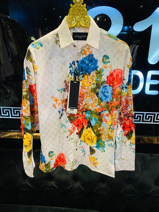 Oversized Floral Printed Premium Shirt