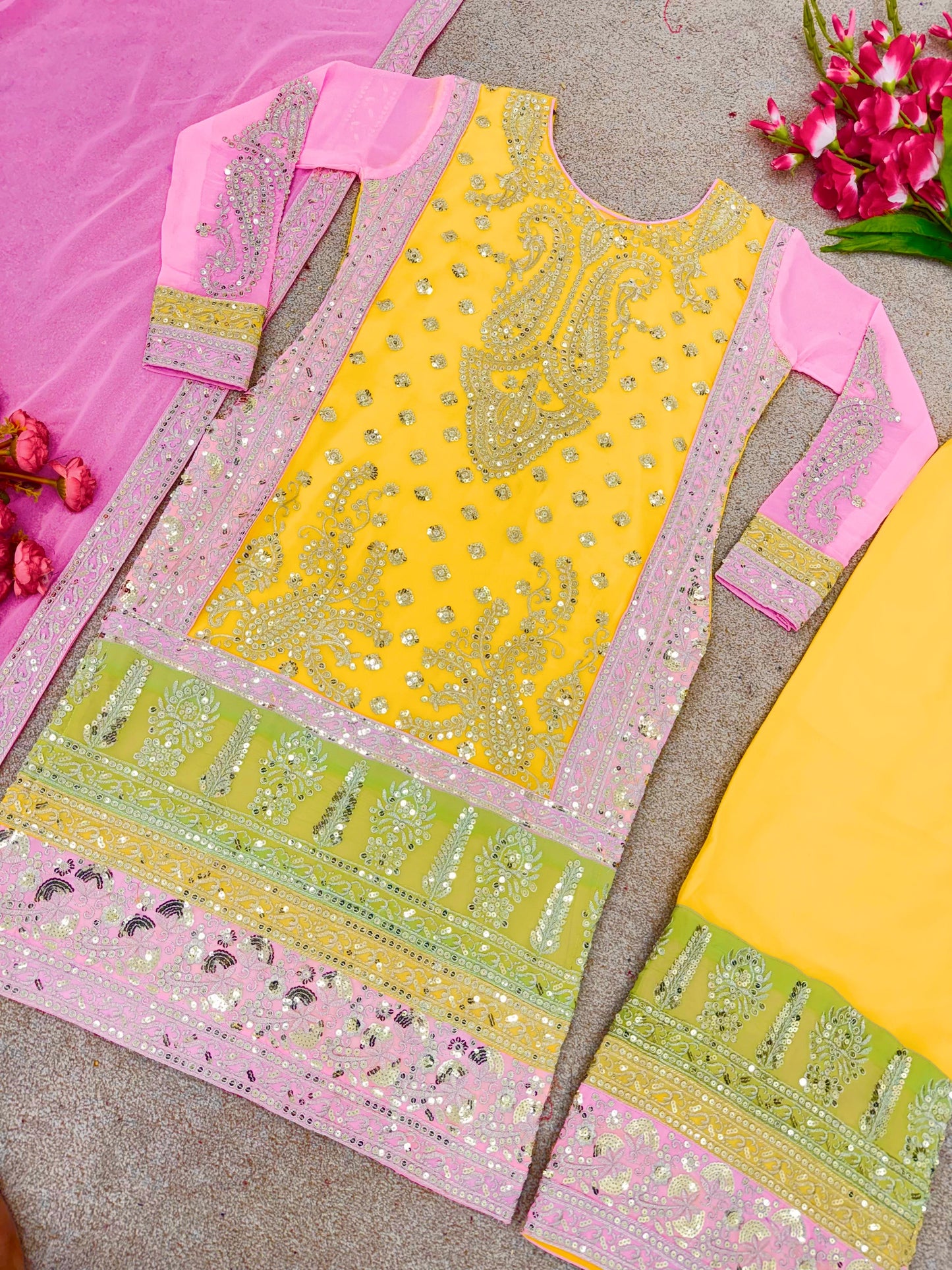 Party Wear Look Fancy Top-Dupatta and Fully Stitched Sharara*