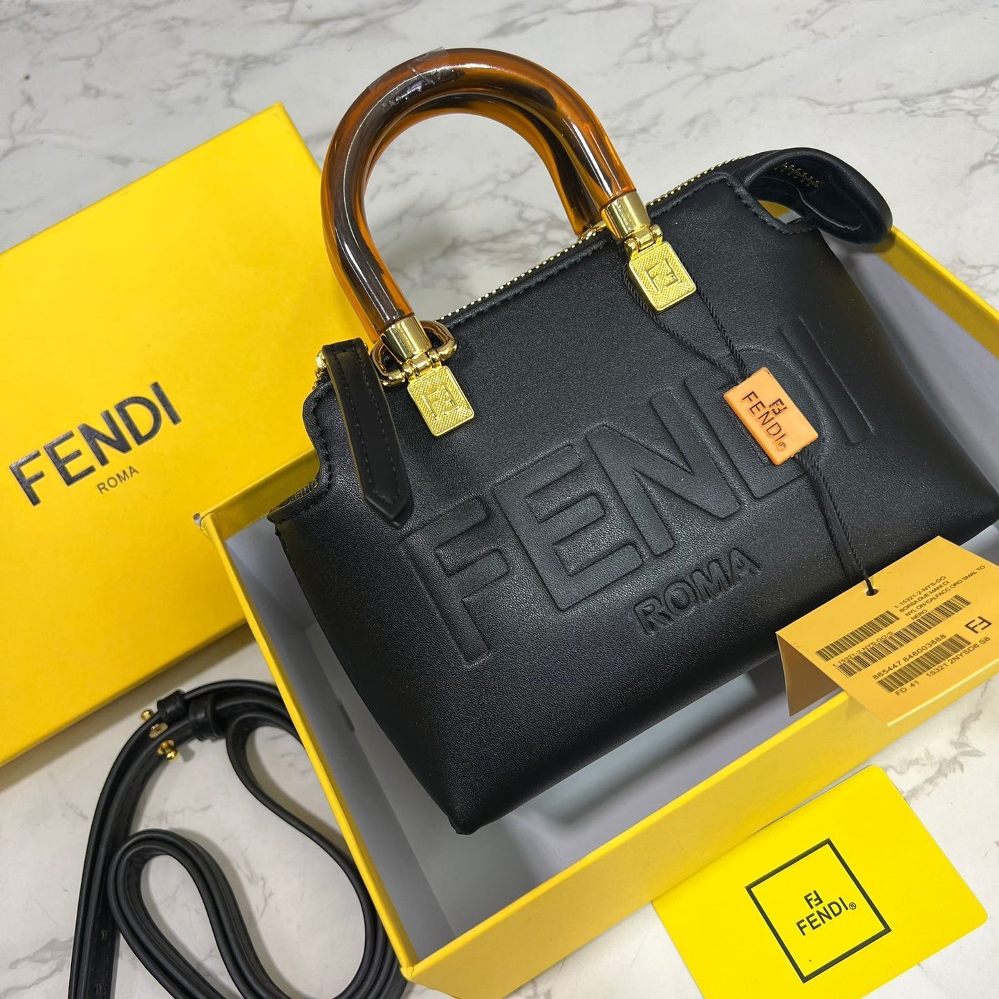 Simply Fendi Mini Black leather -bag