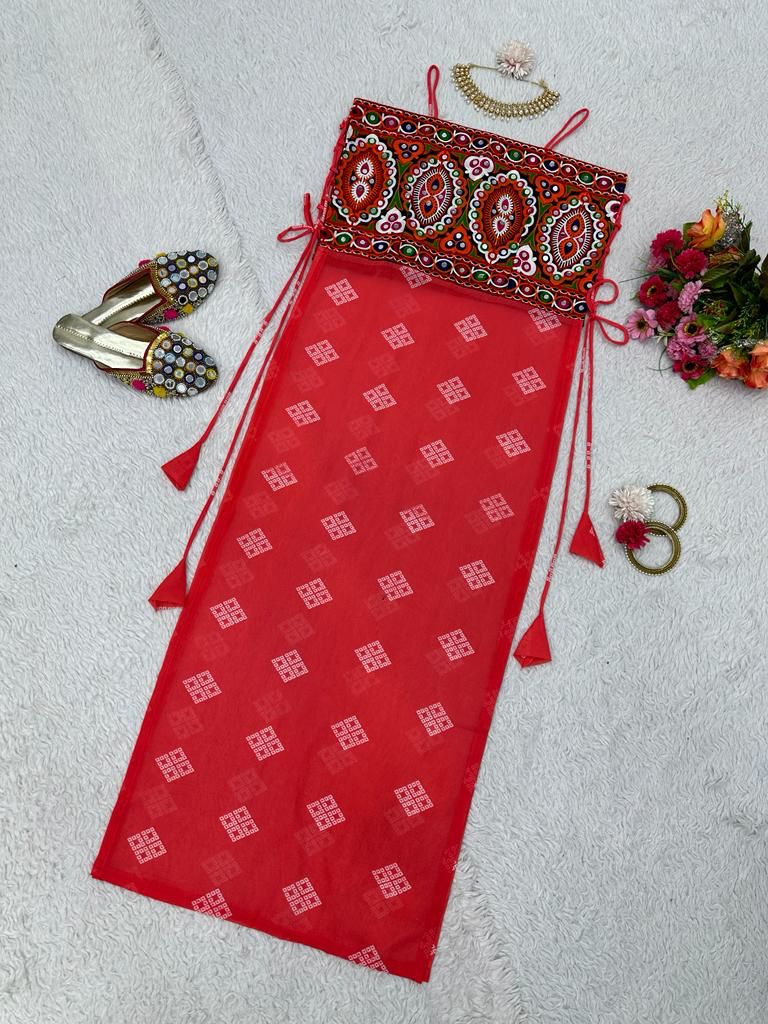 Red stylish indowestern fancy kurti