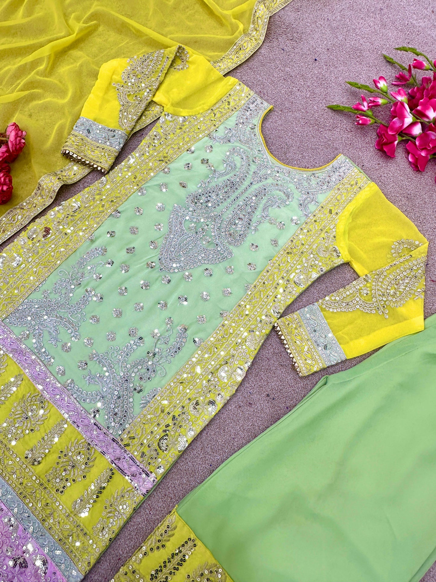 Party Wear Look Fancy Top-Dupatta and Fully Stitched Sharara*