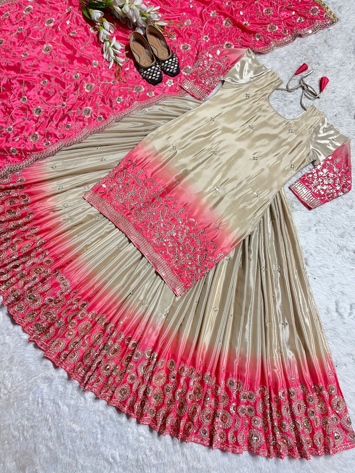 Pink and Gold Lehenga