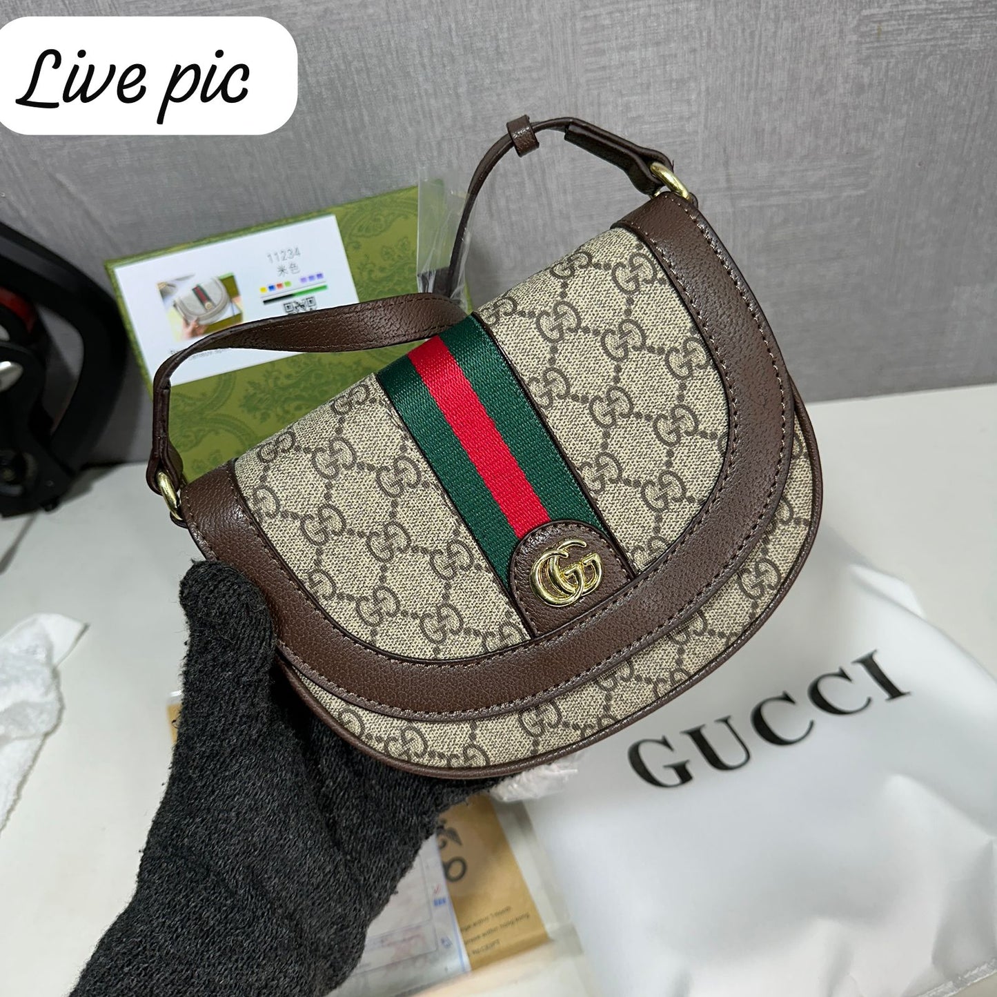 GUCCI OPHIDIA MINI GG-JACQUARD CROSSBODY BAG