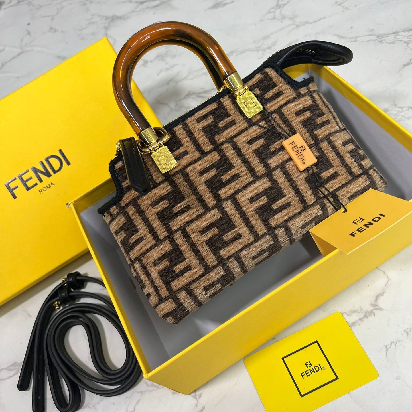 Simply Fendi Mini Black leather -bag