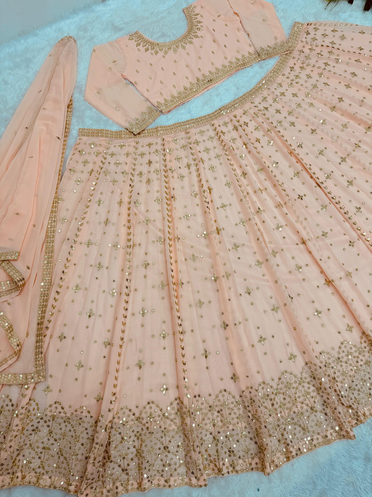 Designer Heavy Mono Silk Embroidery Work Lehenga Choli With Dupatta