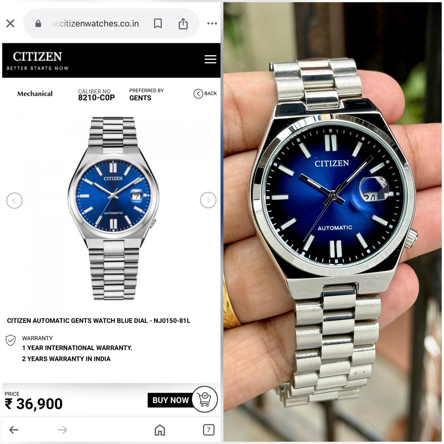 CITIZEN  Analog Watch - For Men