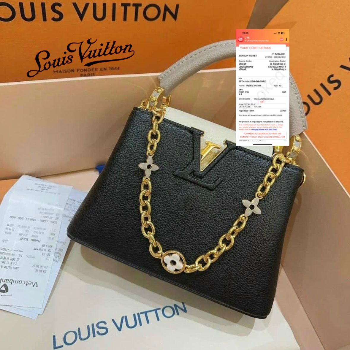 LOUIS VUITTON CAPUCINES MM 2WAY BAG