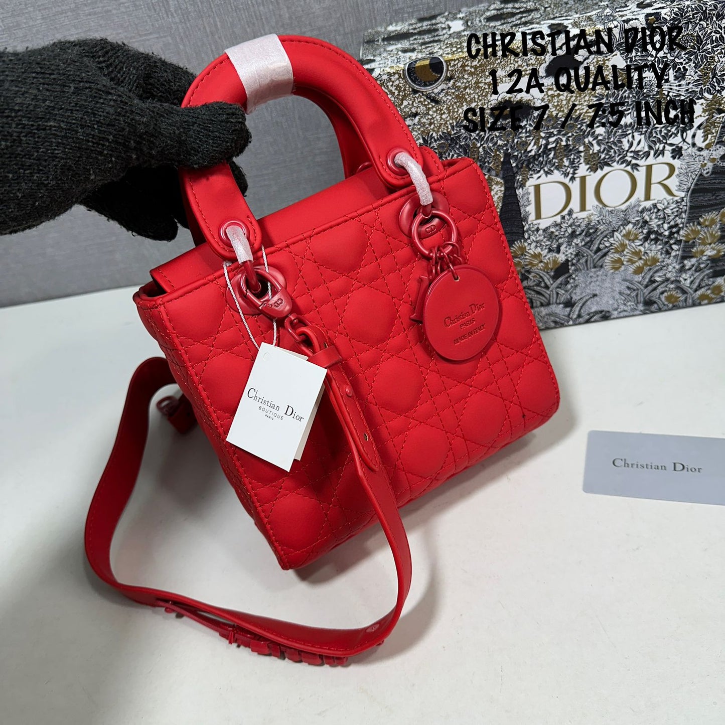 CHRISTIAN DIOR LADY D LITE PATENT BAG