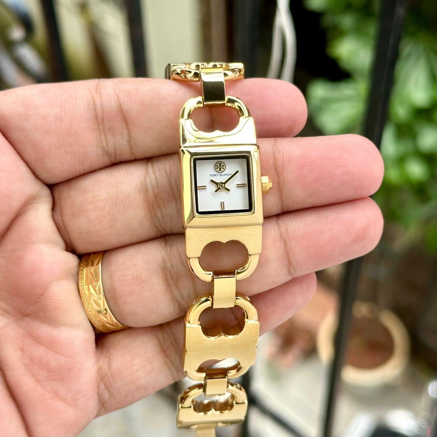 Tory Burch Gemini Double T Gold Plated Bracelet Watch: Elegance Redefined