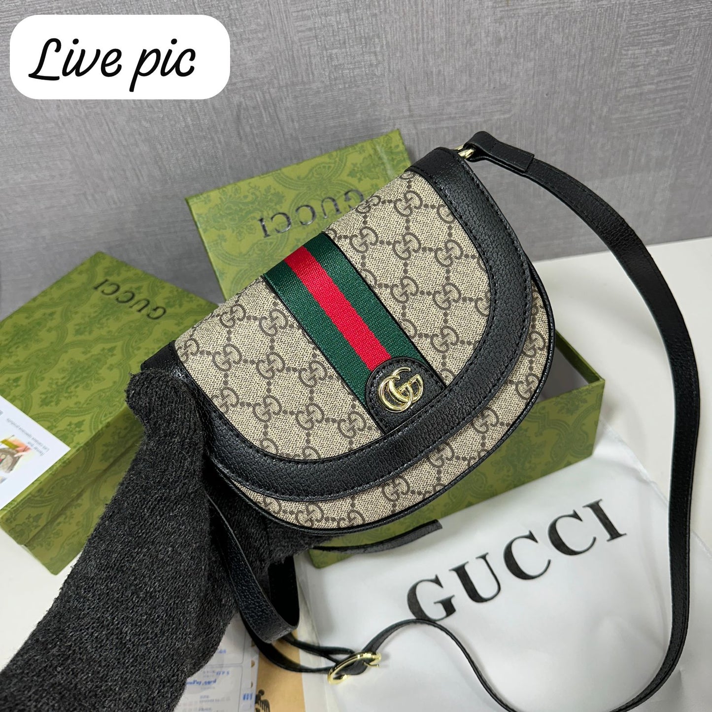 GUCCI OPHIDIA MINI GG-JACQUARD CROSSBODY BAG