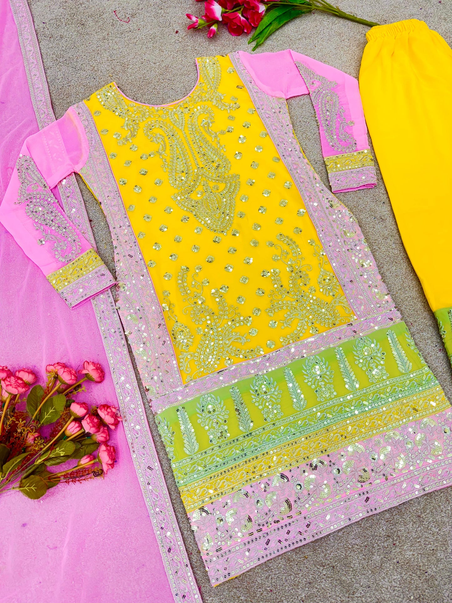 Party Wear Look Fancy Top-Dupatta and Fully Stitched Sharara*