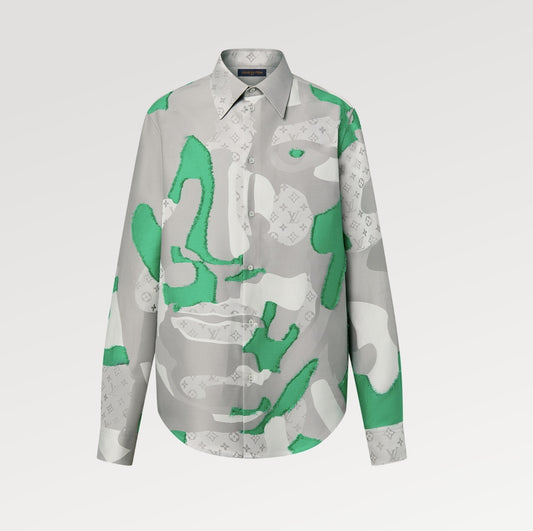 ABSTRACT PRINT SHIRT PAINTER - GREEN