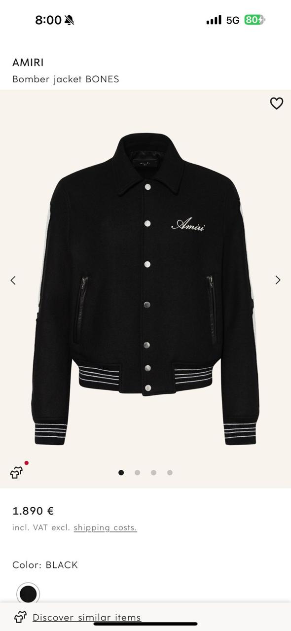 AMIRI Bones Varsity Jacket