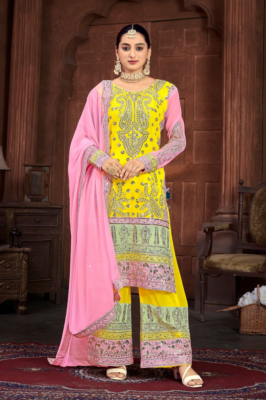 Party Wear Look Fancy Top-Dupatta and Fully Stitched Sharara*