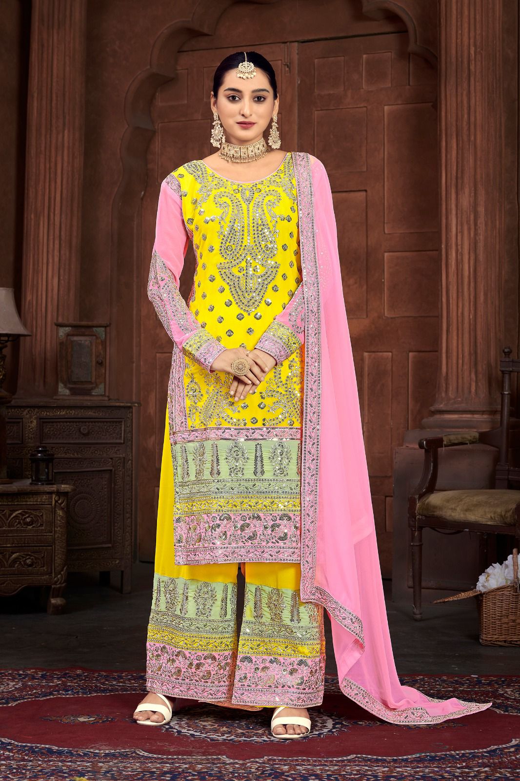 Party Wear Look Fancy Top-Dupatta and Fully Stitched Sharara*