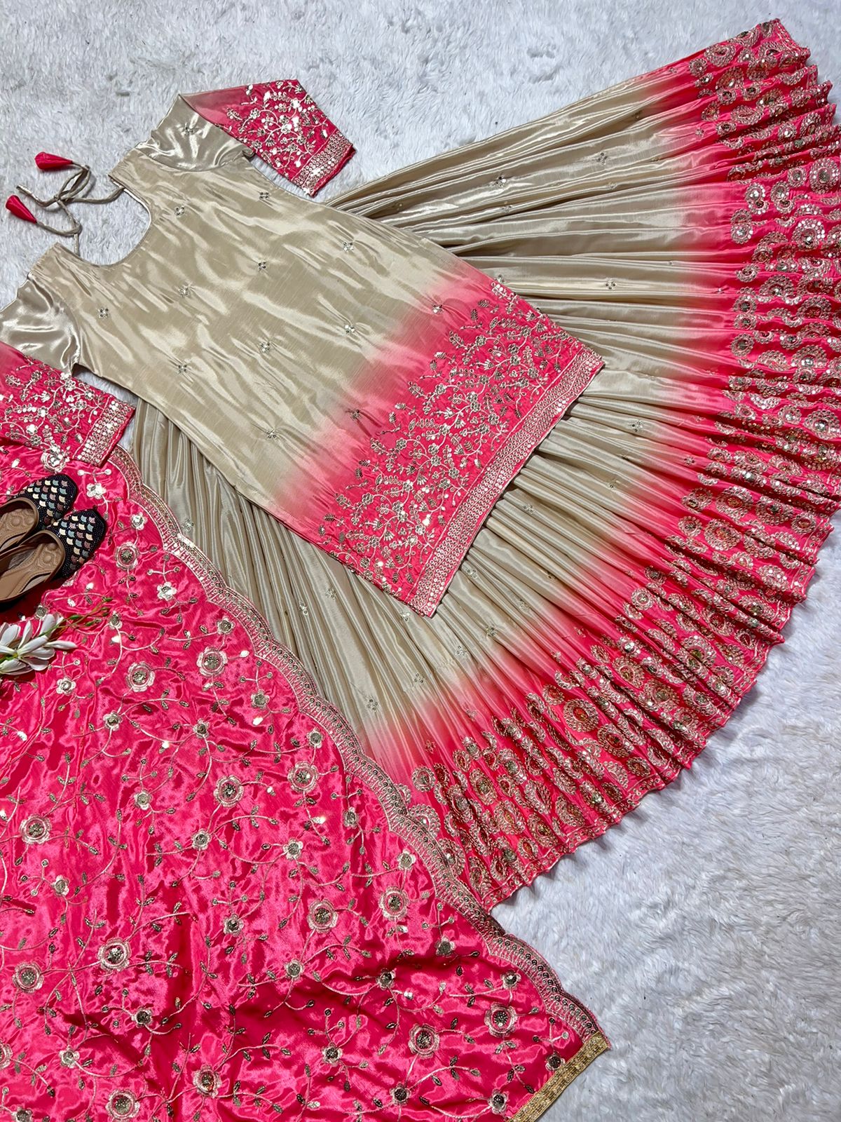 Pink and Gold Lehenga