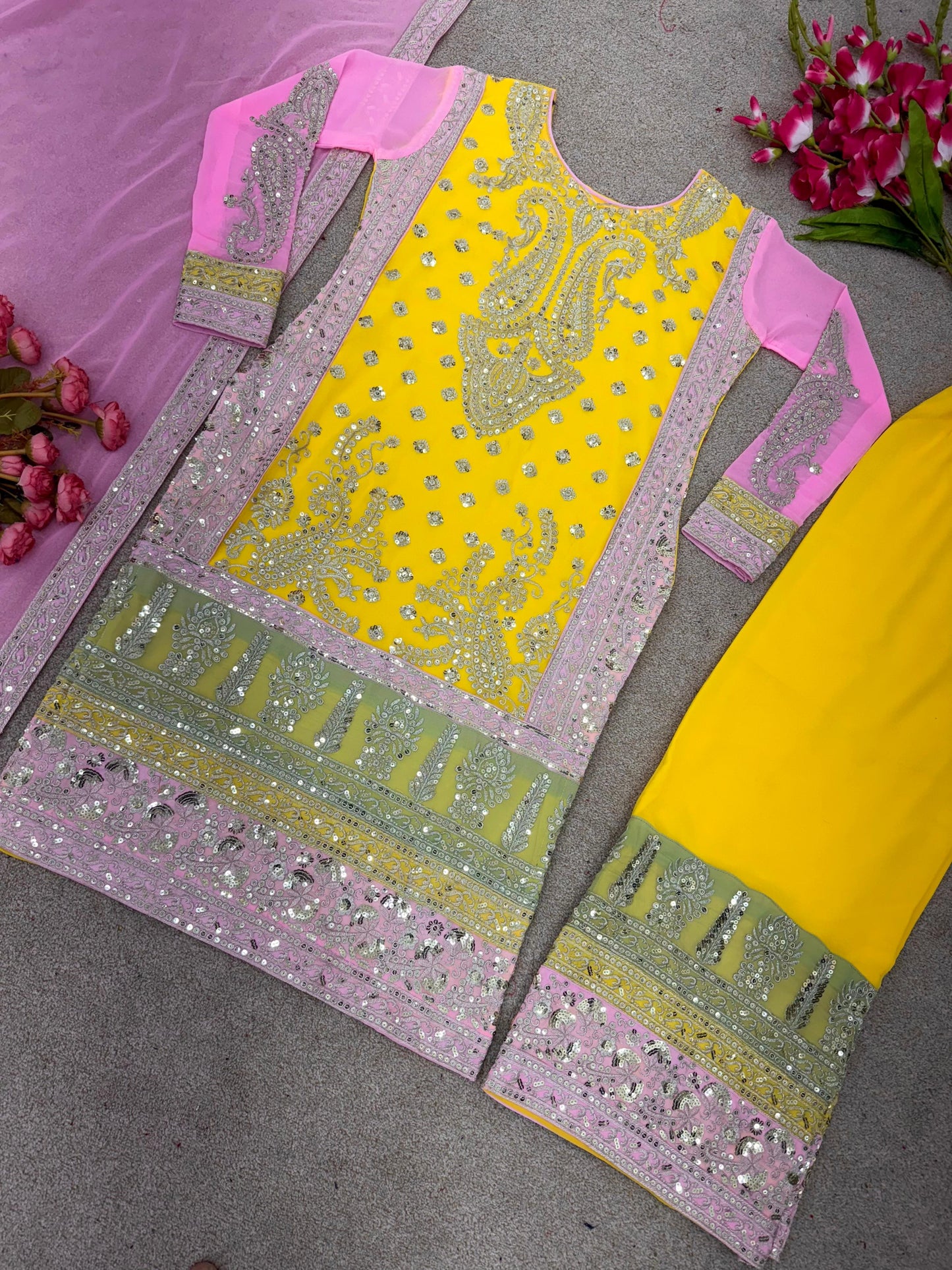 Party Wear Look Fancy Top-Dupatta and Fully Stitched Sharara*