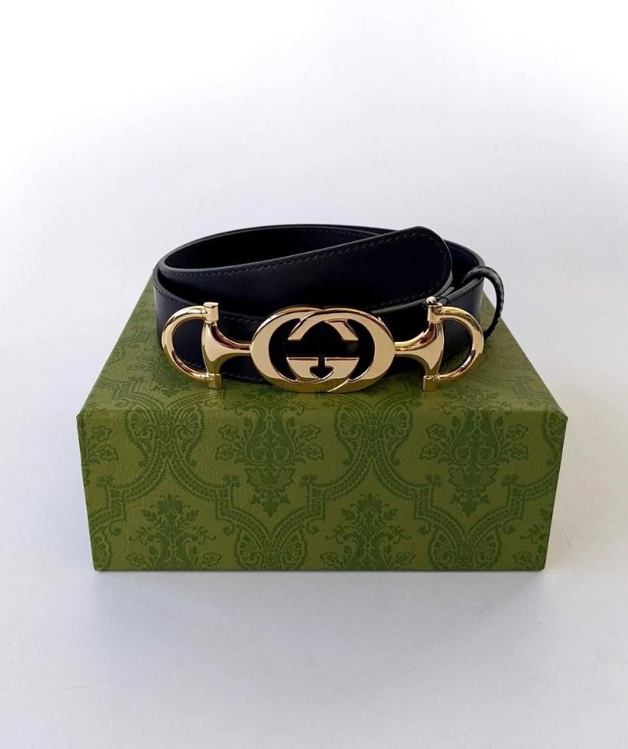 gucci slim leather belt with gold double g buckle