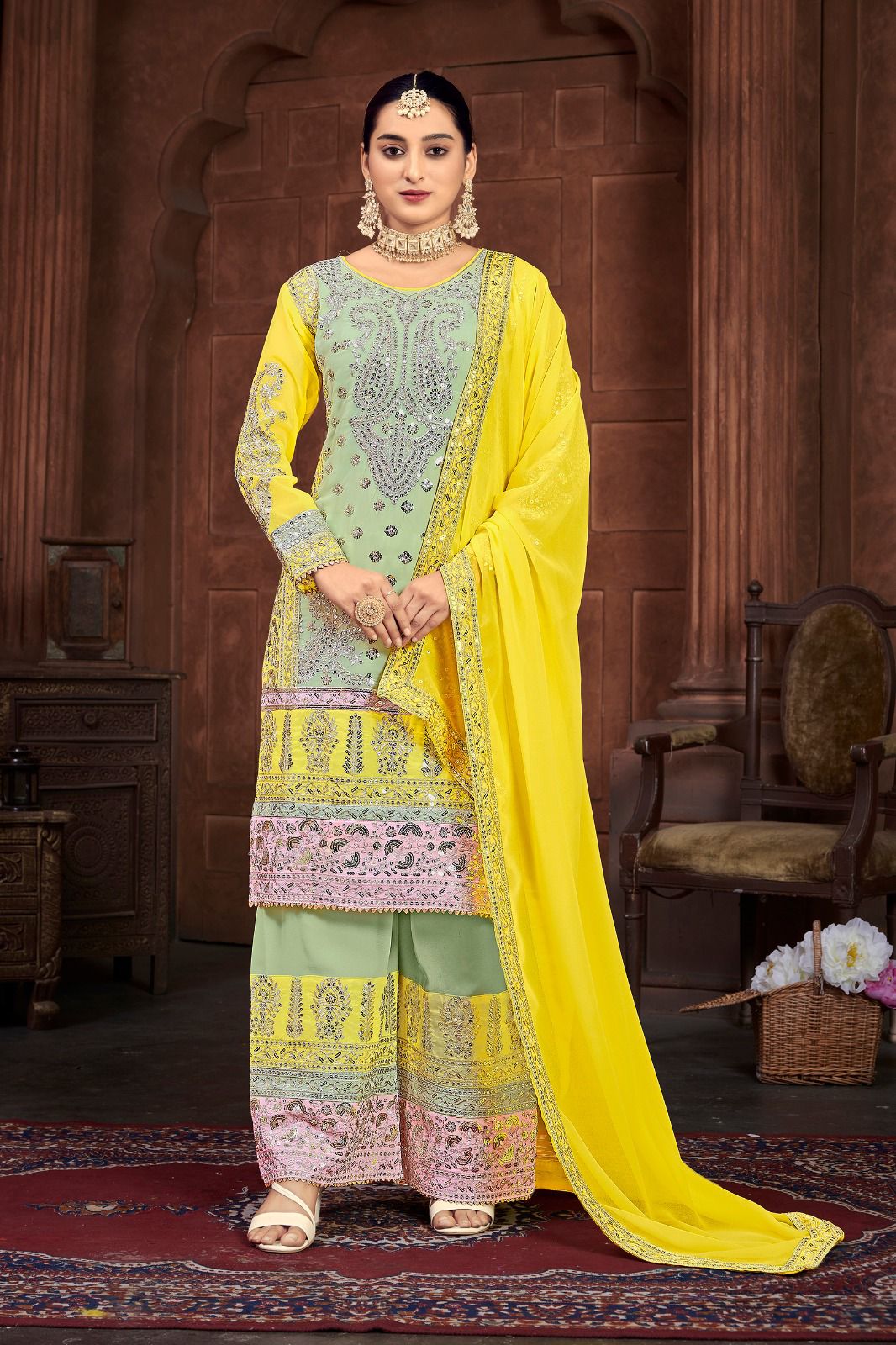 Party Wear Look Fancy Top-Dupatta and Fully Stitched Sharara*