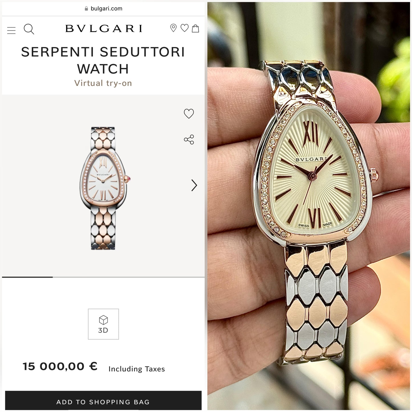 Bvlgari Serpenti Seduttori Women’s Watch – 33mm Oval Stainless Steel Case with Diamond Crusted Bezel