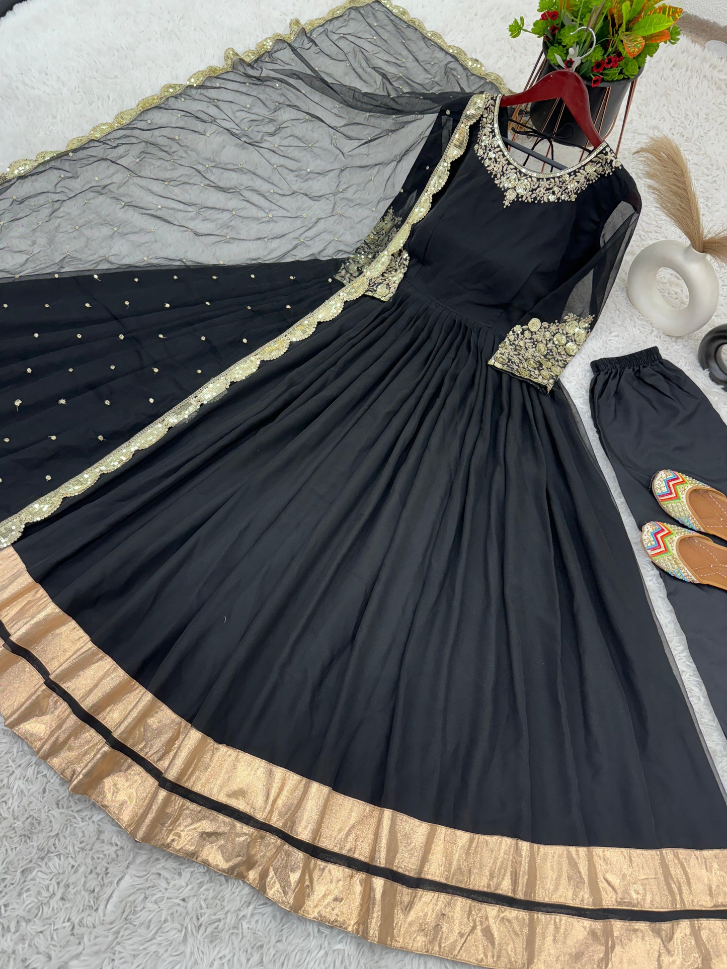 Heavy Embroidery Sequence Work Gown With Fully Stiched and Dupatta Ready to Wear