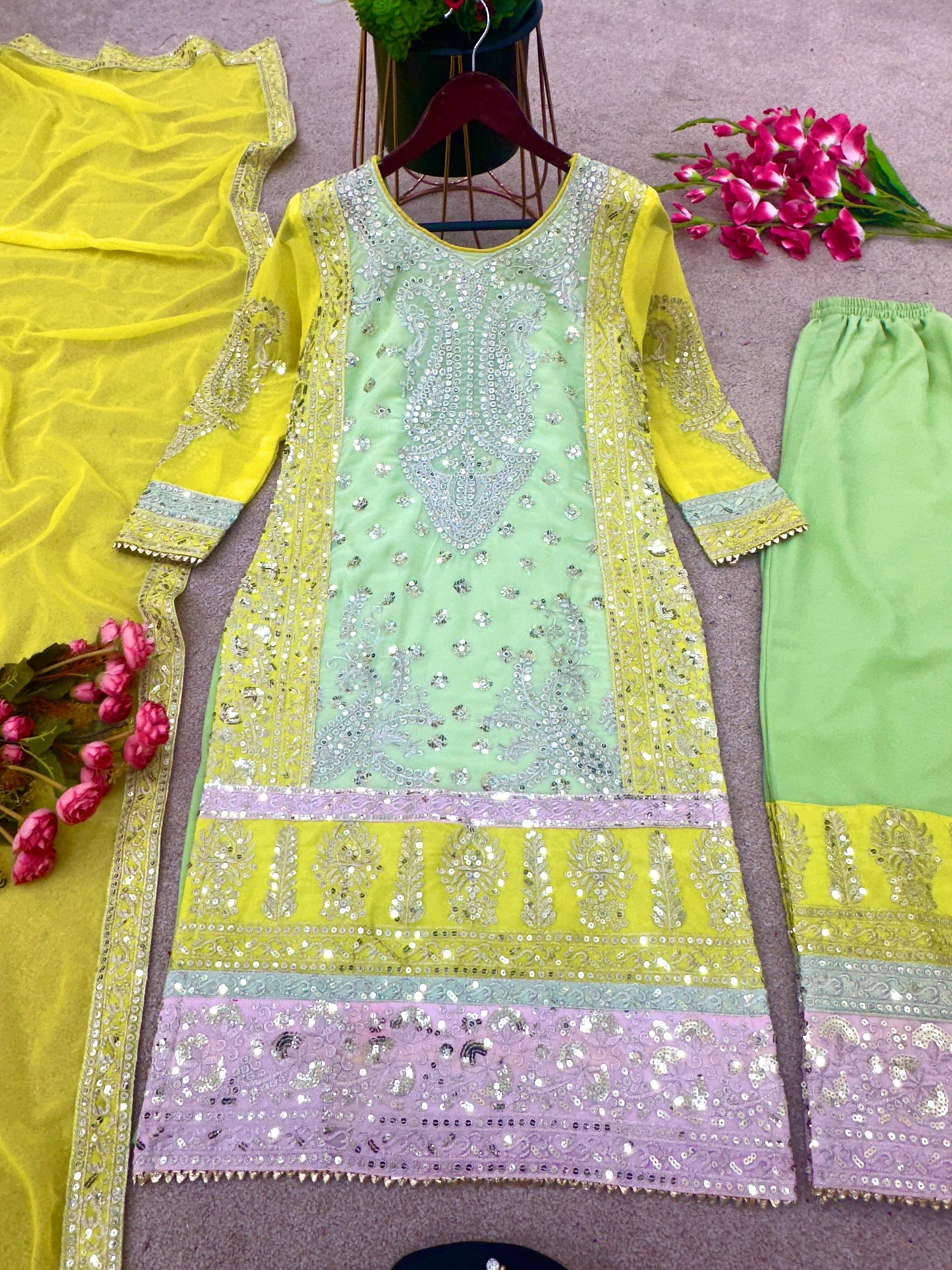 Party Wear Look Fancy Top-Dupatta and Fully Stitched Sharara*